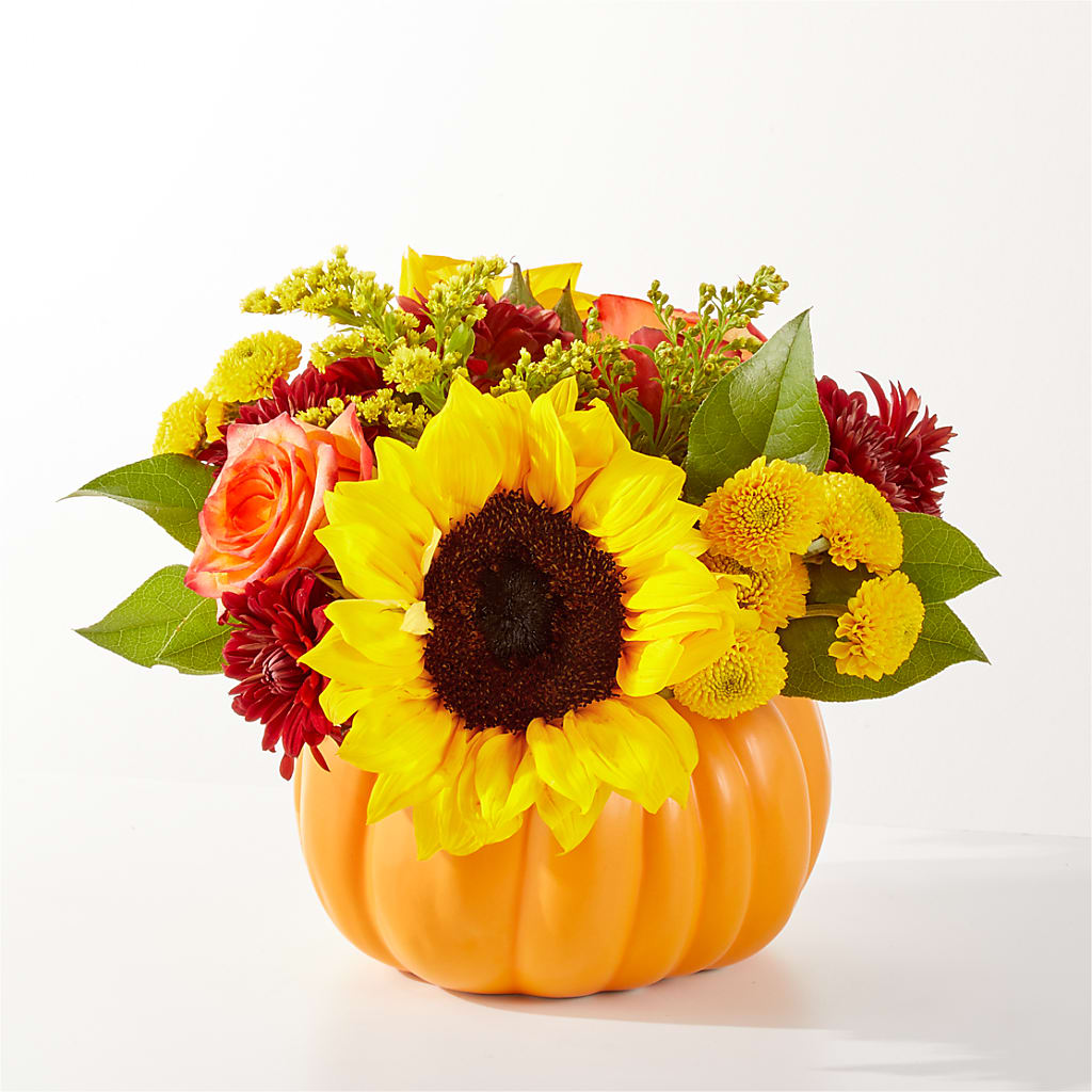 Golden Gourd Pumpkin Bouquet – City Line Florist, New Hyde Park NY
