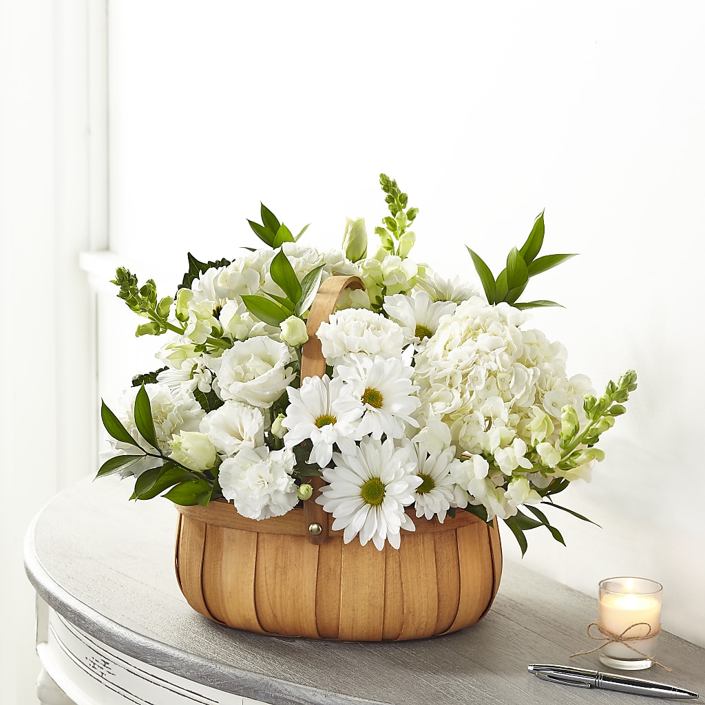 Pure Ivory Basket – City Line Florist, New Hyde Park NY