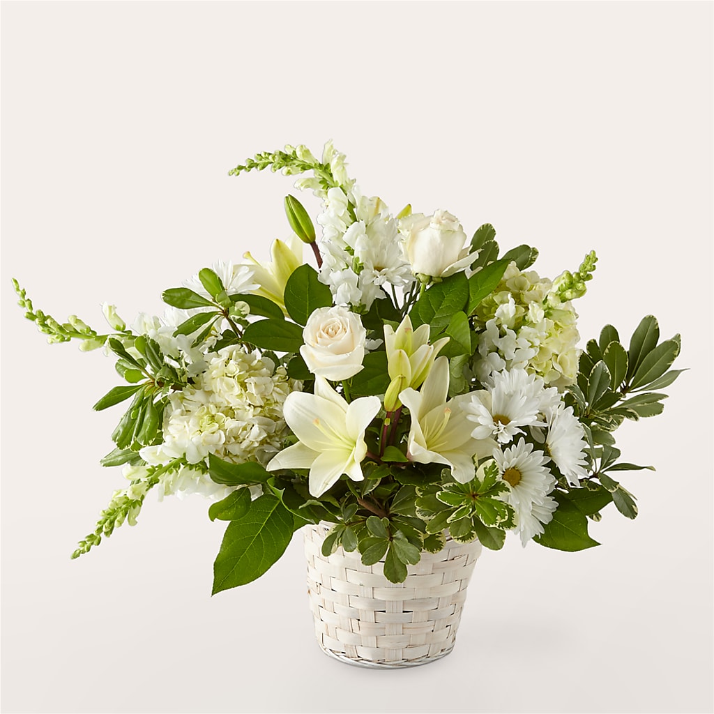 Ivory Elegance Floral Basket – City Line Florist, New Hyde Park NY