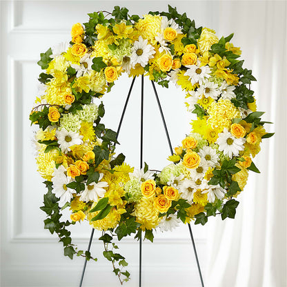 Golden Remembrance Wreath –  City Line Florist, New Hyde Park NY