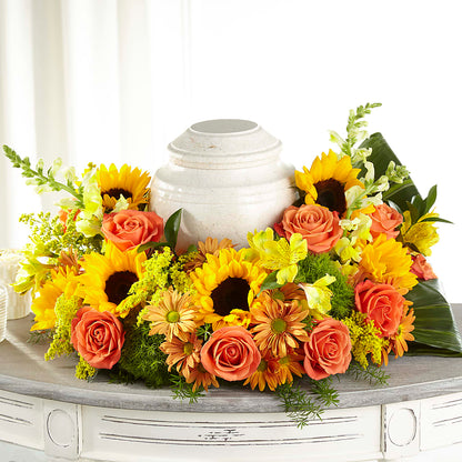 Faithful Sunflower Cremation Adornment –  City Line Florist, New Hyde Park NY